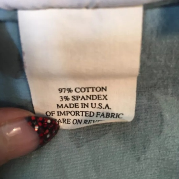 SOLD! Hot Cotton Peony Floral Button Down Shirt Top - Picture 6 of 8